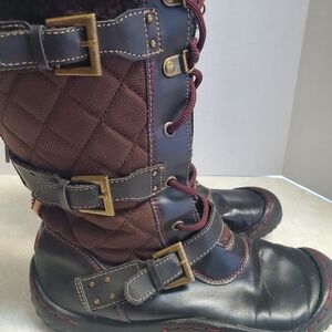 Stylish Quilted J-41 Jeep Vegan Moto Buckle Boots